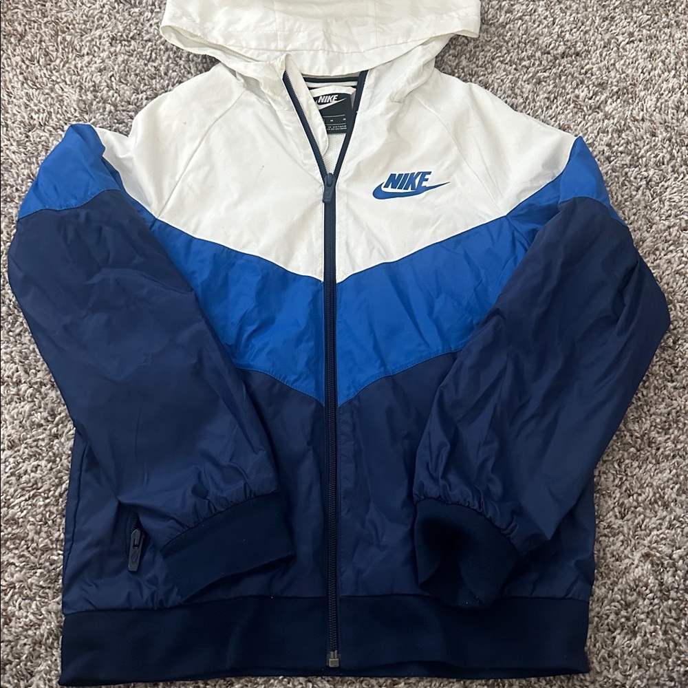 Youth Nike Navy and White Hooded Jacket